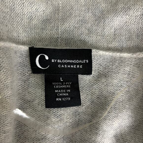 C by Bloomingdale’s Cashmere Open Front Cardigan Women’s Large Oatmeal Cream - Picture 10 of 11